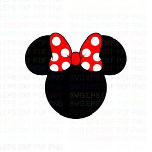 Minnie_Bow_Red_Mickey_Mouse Svg Dxf Eps Pdf Png, Cricut, Cutting-bestand, Vector, Clipart - Instant Download