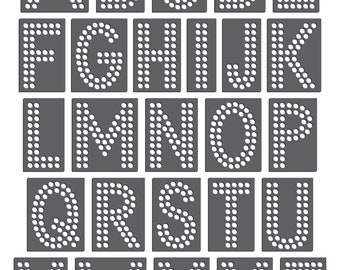 Magnetic Rhinestone Template - Double Down 2&quot; Font