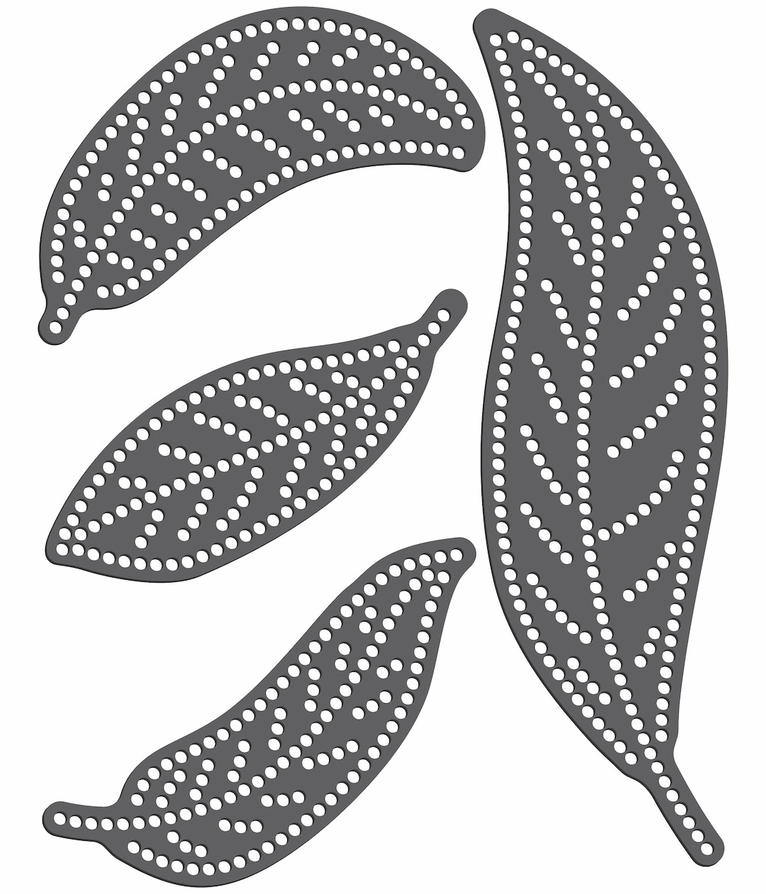 Rhinestone Templates 4 FEATHERS / LEAVES Etsy