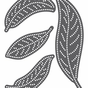 Magnetic Rhinestone Templates - 4 FEATHERS / LEAVES