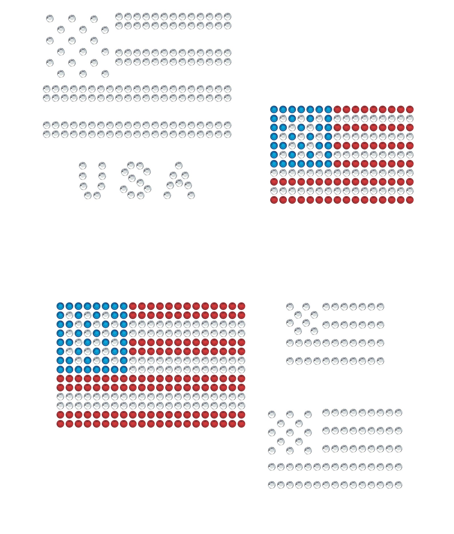 Magnetic Rhinestone Template(s) - AMERICAN FLAGS 2