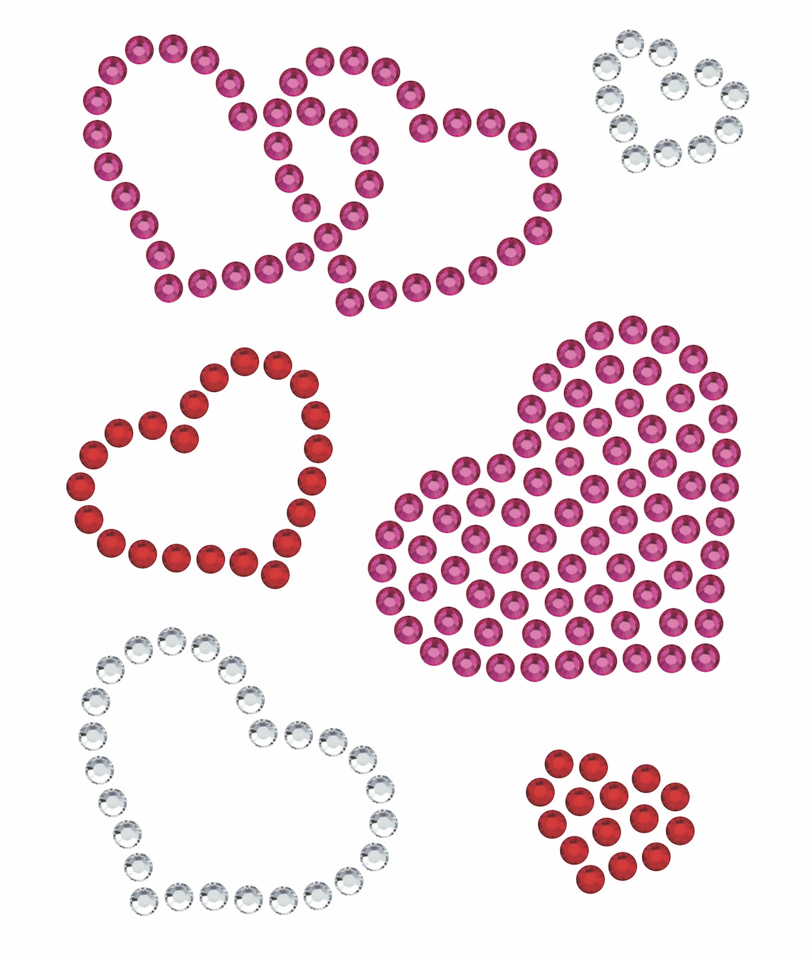Heart Vector Rhinestone Rhinestone Design Template Digital Download Clipart - HEARTS - Svg, Pdf ...
