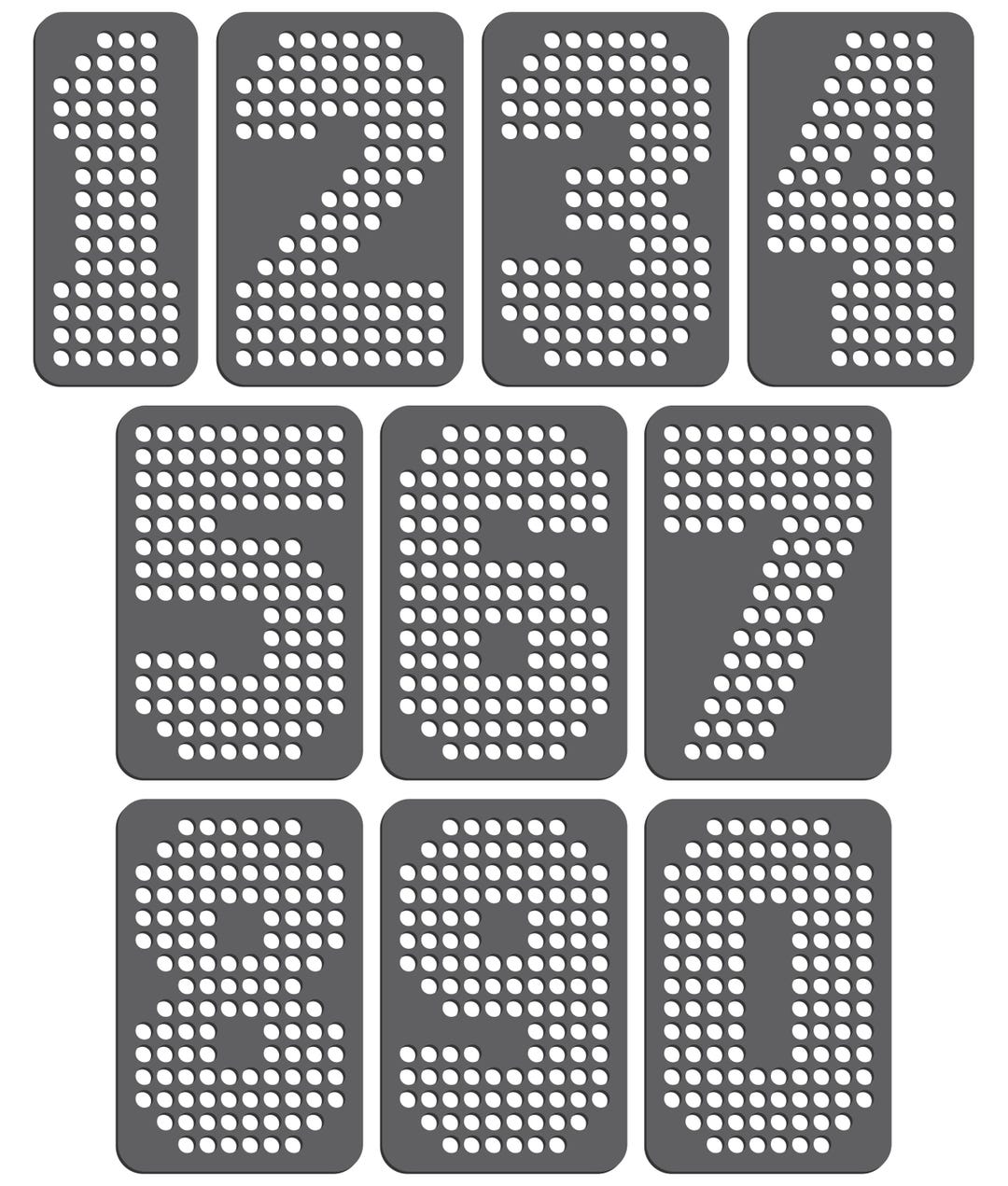 Numbers Block Craft Template Rhinestone Genie Magnetic Template - .75 ...