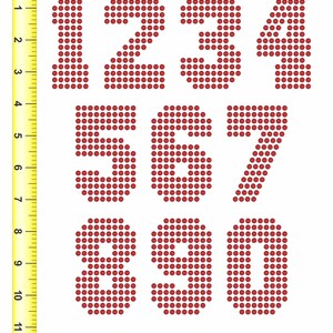 Magnetic Rhinestone Template - FONT - Sports Block Numbers Filled 3