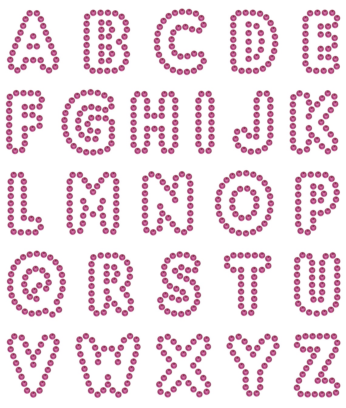 Magnetic Rhinestone Template Set FONT ROUNDED 1.5 - Etsy