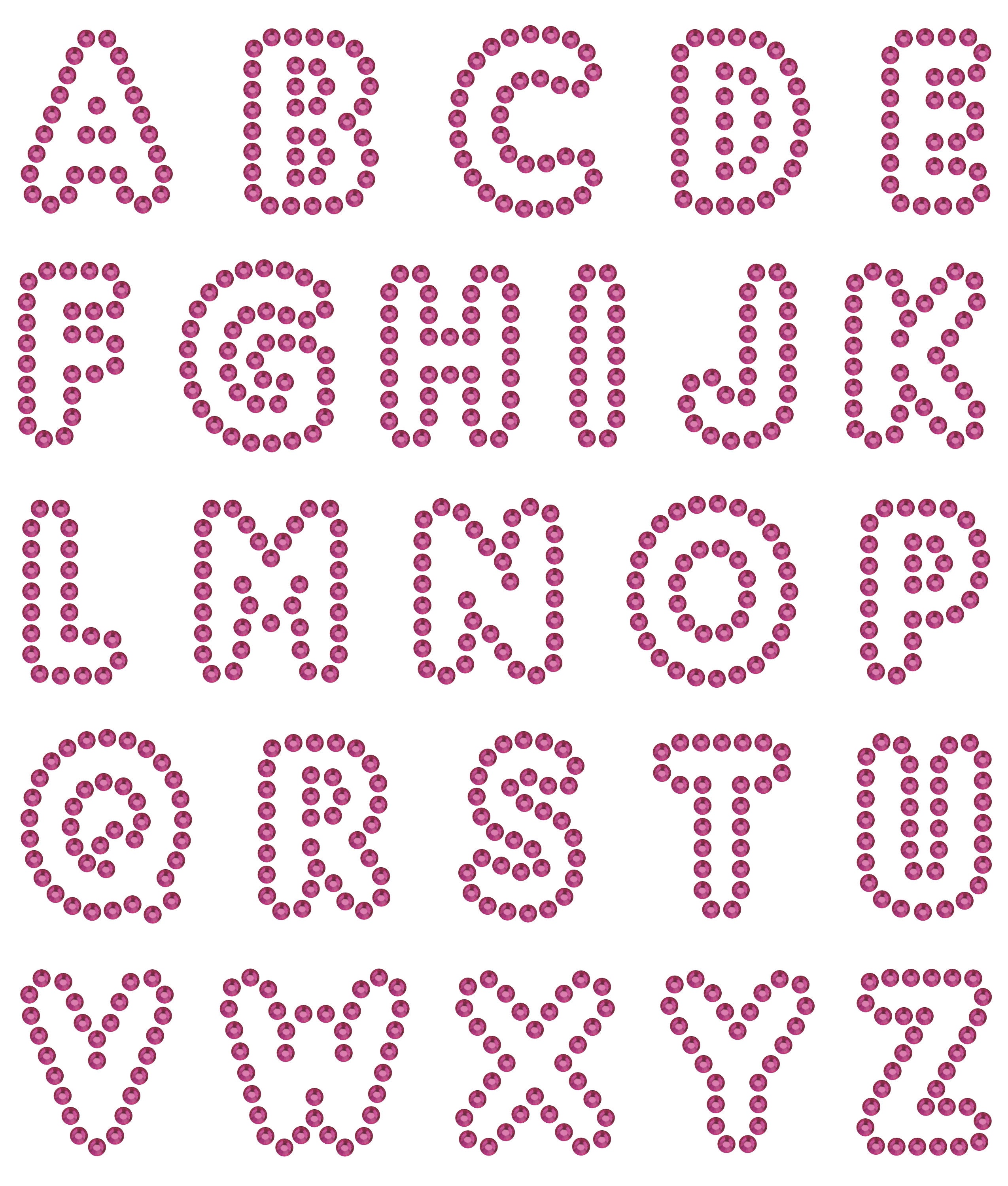 Magnetic Rhinestone Template Set - FONT - ROUNDED 1.5