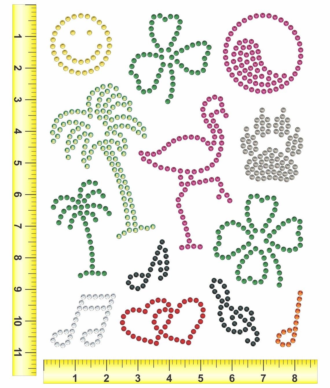Rhinestone Template(s) VARIETY One Color Designs Etsy