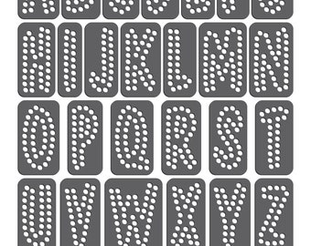 Magnetic Rhinestone Template Letter Set - FONT, CASUAL 2 inch