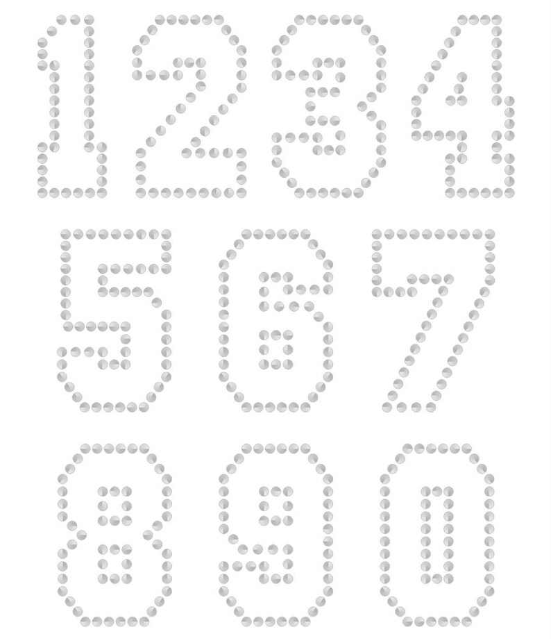 Magnetic Rhinestone Templates - Sports Block Numbers 3