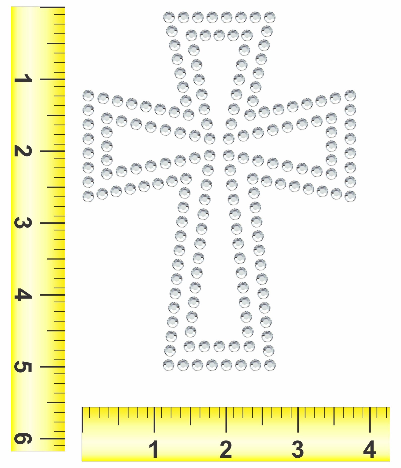 Magnetic Rhinestone Template - CROSS With INLINE 5
