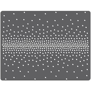 May include: A gray background with a white dot pattern that gets denser in the center of the image.