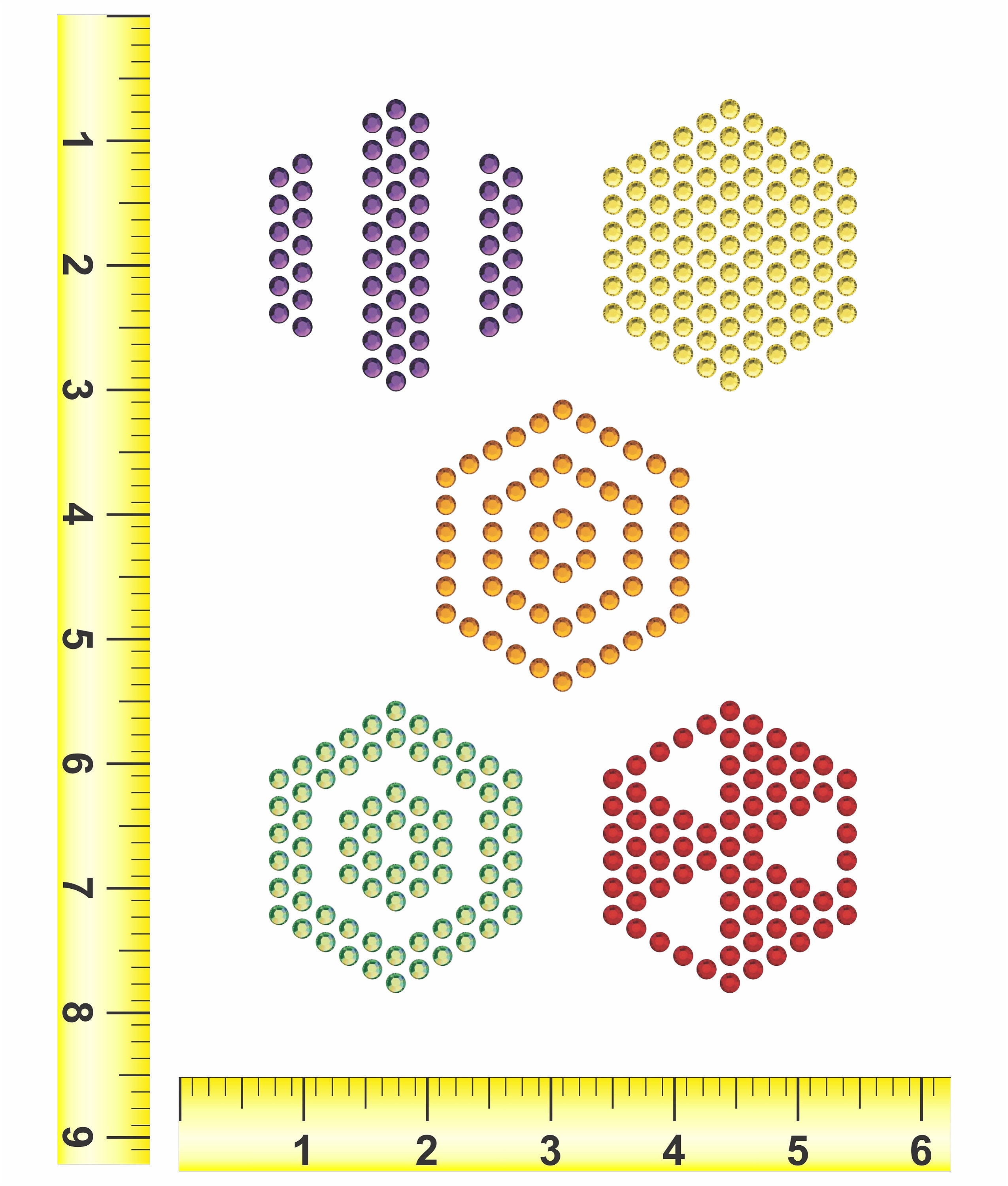 Magnetic Rhinestone Template Set HEXAGONS 3 - Etsy