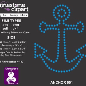 Rhinestone Clipart - ANCHOR 001 - Rhinestone Template Cut File Digital Download
