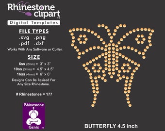 Strass clipart-VLINDER 4,5 inch-strass sjabloon gesneden bestand digitale download