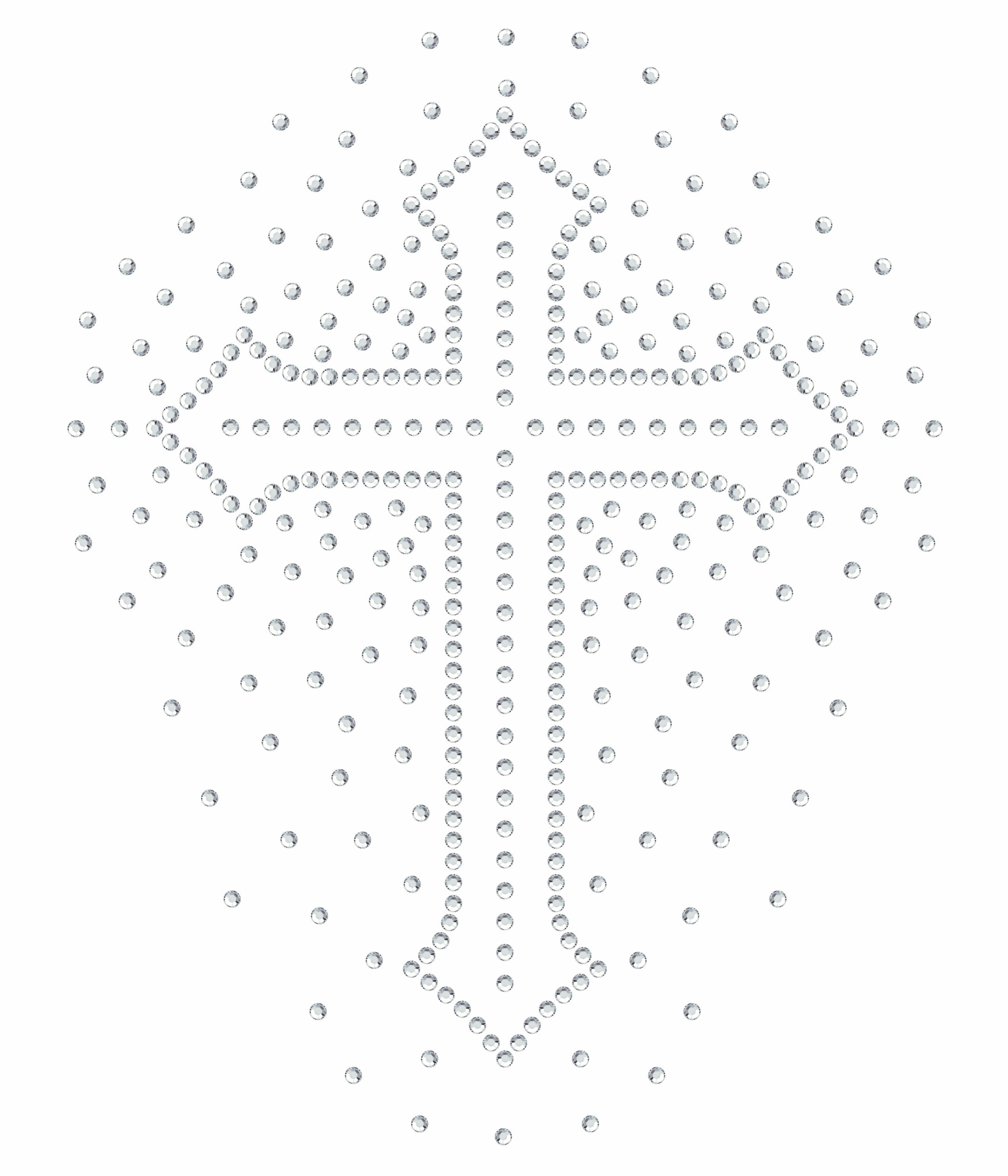 Magnetic Rhinestone Template - RADIANT CROSS 10