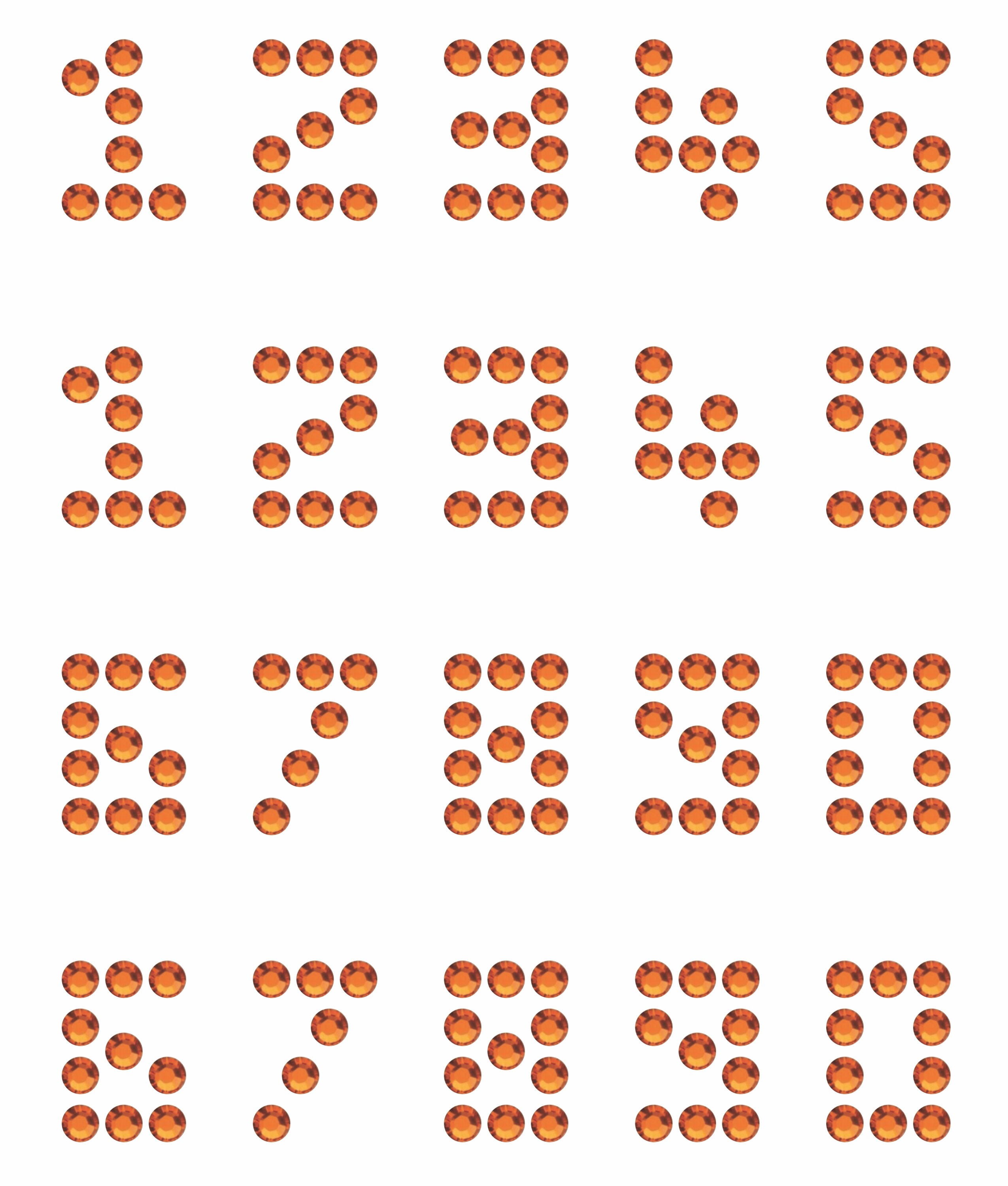 Magnetic Rhinestone Template(s) - NUMBERS - BLOCK .75