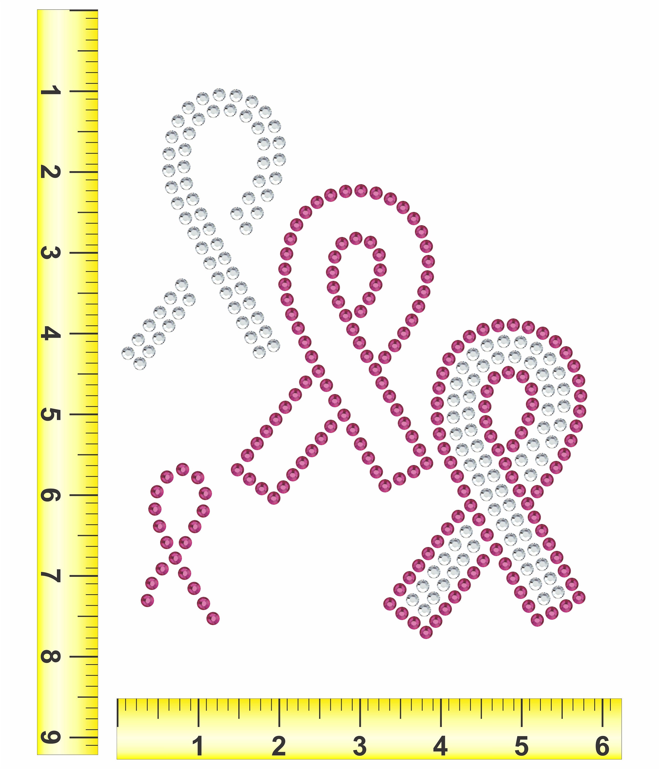 Pink Ribbon With Rhinestone Magnetic Rhinestone Templates - AWARENESS RIBBONS - Etsy