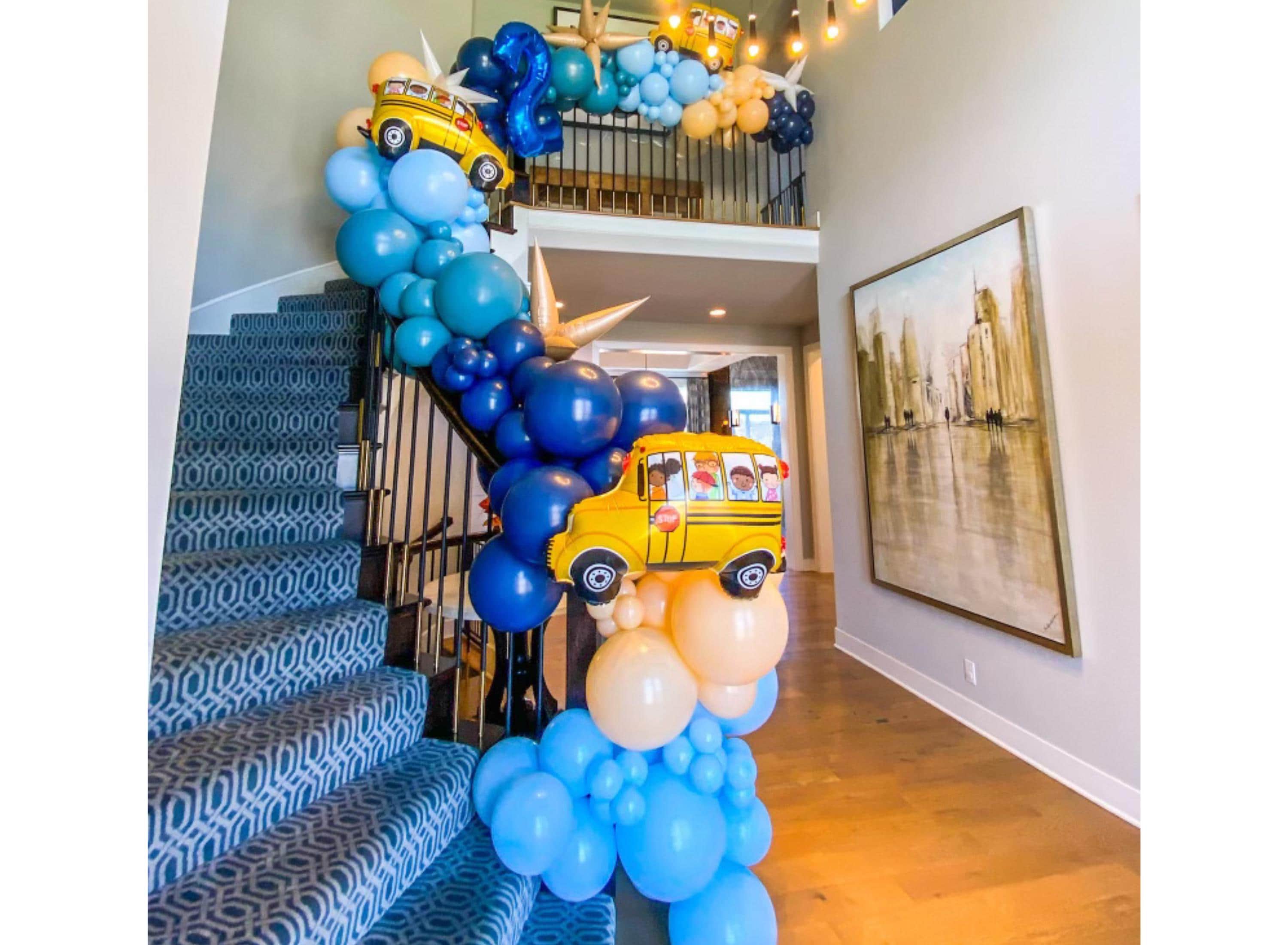 Wheels on the Bus Balloon Garland Kit: Navy, Blush, Blue Slate - Etsy