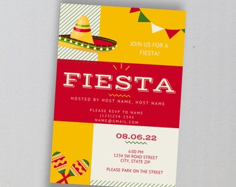 Fiesta Birthday Invitation Template Printable, Bachelorette Party Invitation, Cinco De Mayo Editable invitation