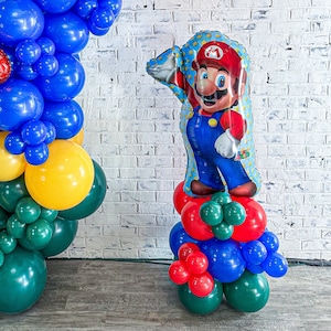 DIY Balloon Number Sculpture Balloon Number Foil Super Mario Balloon Decoration Kid Birthday Balloon Birthday Super Mario Brothers Decor