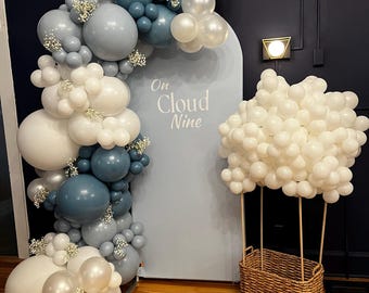 Blue & White Balloon Garland Kit: Bridal Shower, Bachelorette Arch