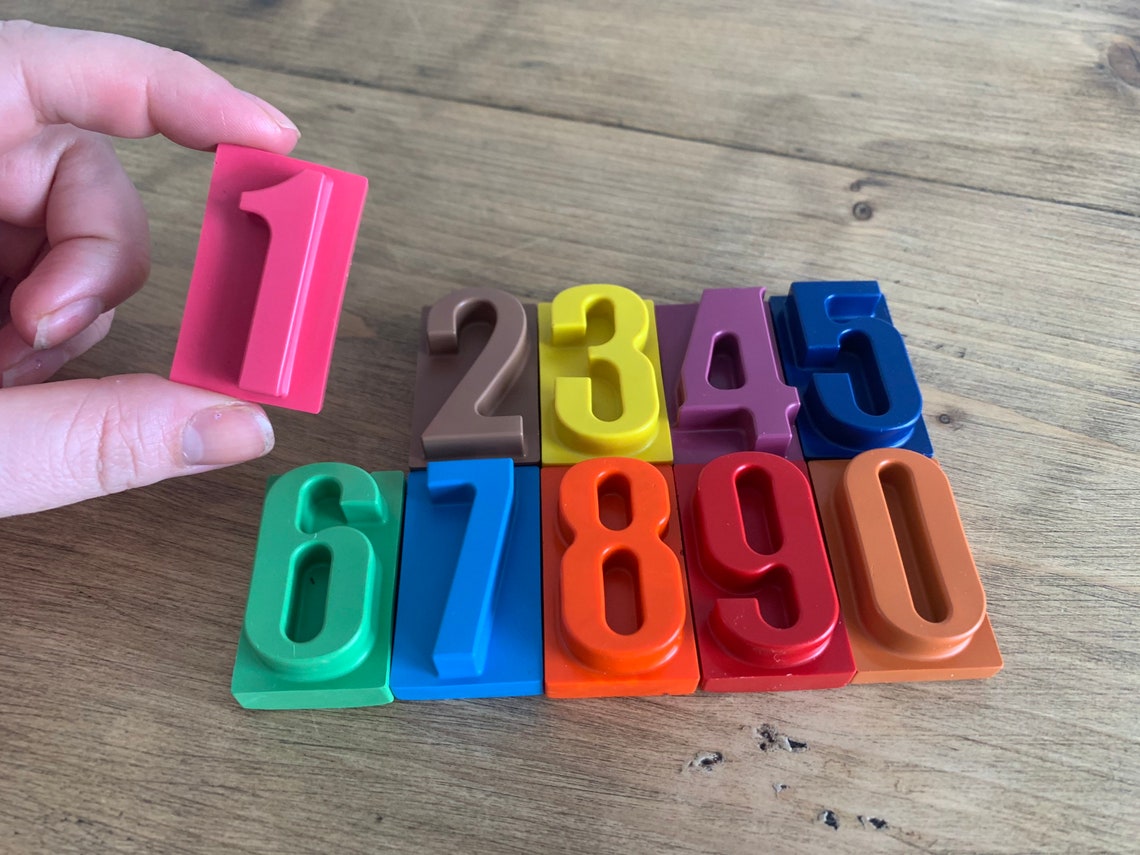 Number Crayons Educational Crayons Counting Crayons Etsy