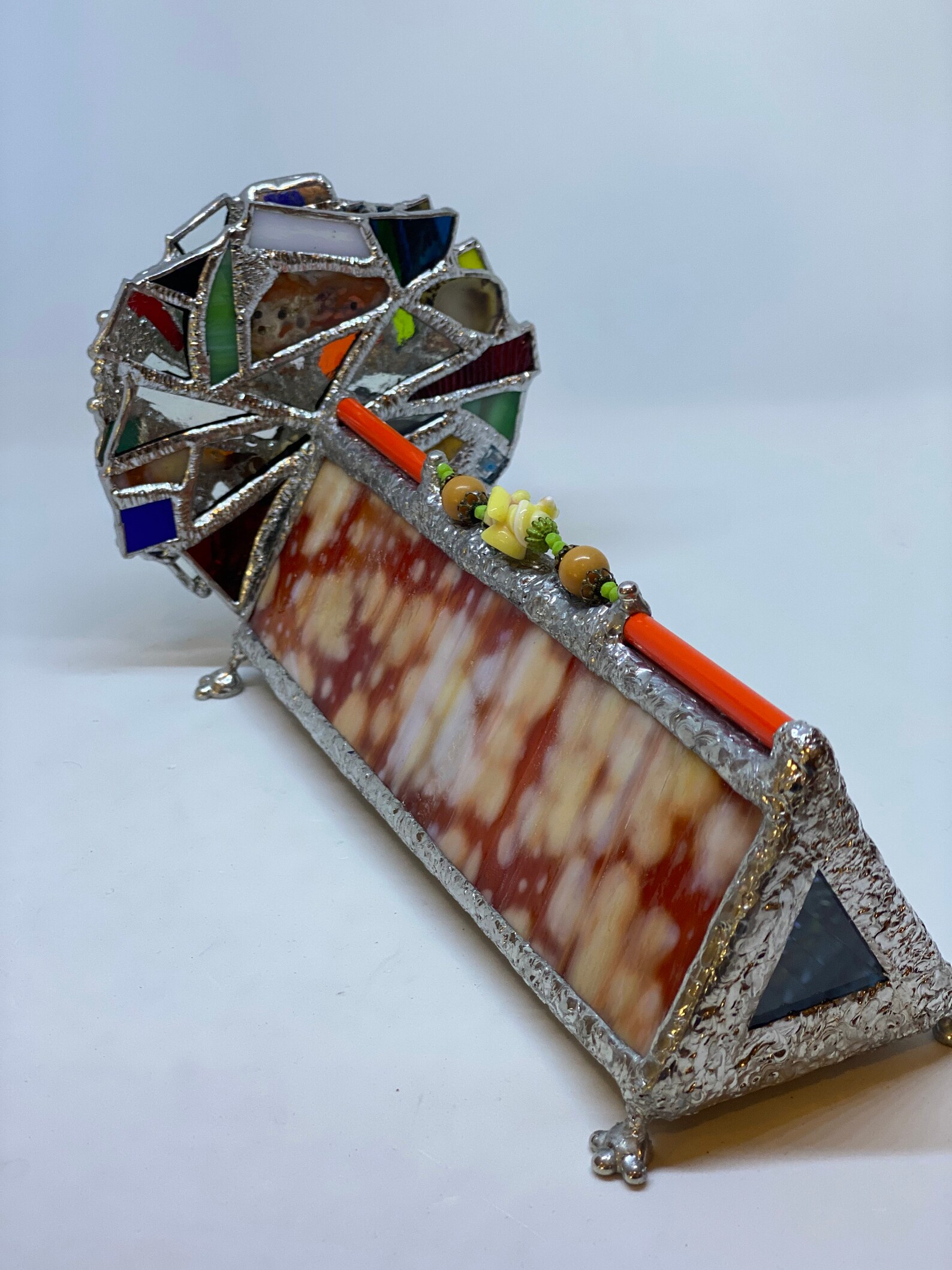Handmade Orange and White Stained Glass Kaleidoscope Etsy