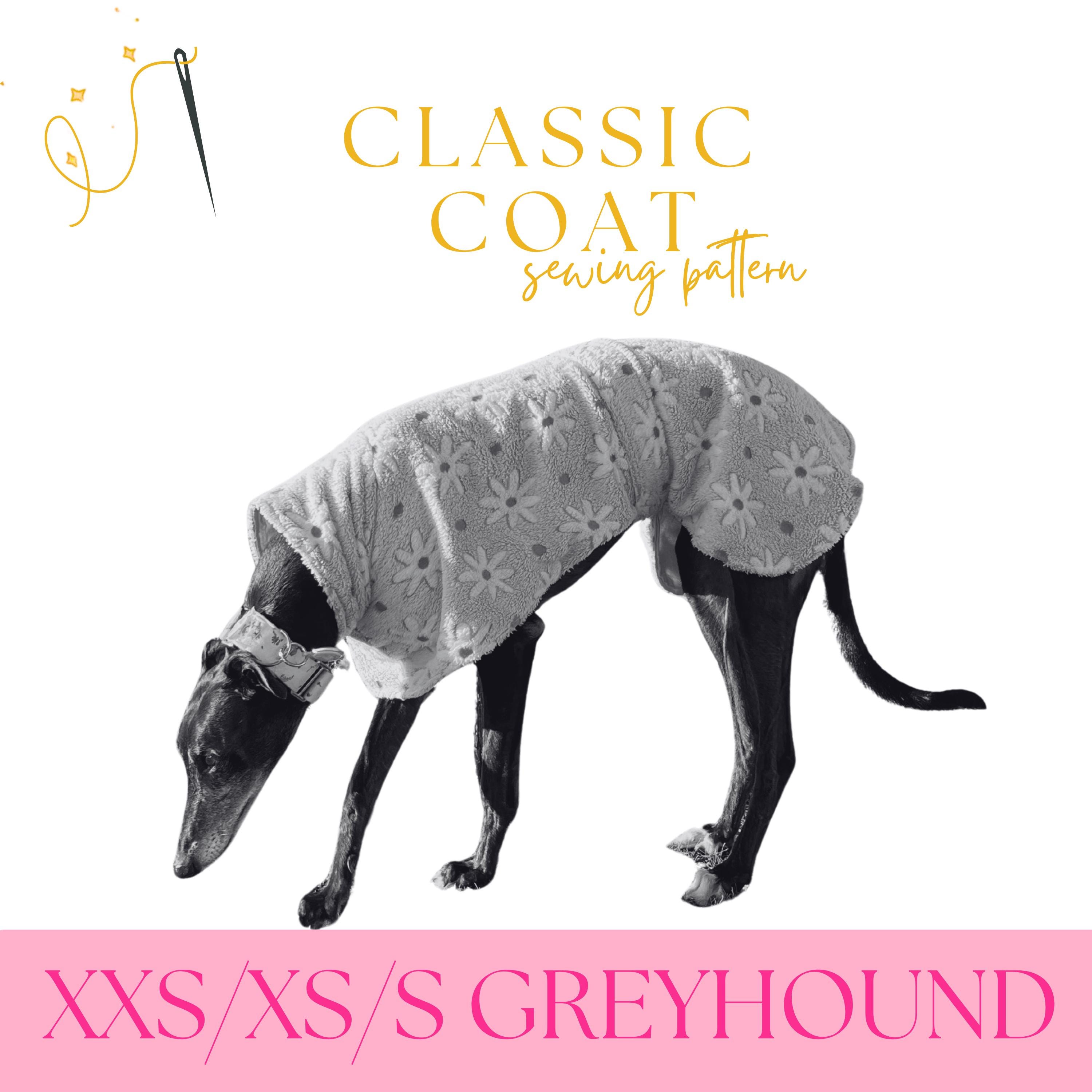 Greyhound Classic, Simple Coat Sewing Pattern PDF – XXS/xs/S Sizes – Sighthound House Coat, Rain Coat – Printable DIY Pet Apparel