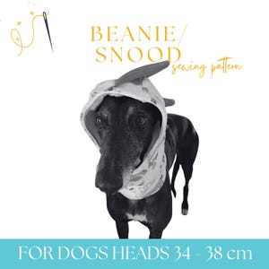 Dog Beanie, Snood and Head Warmer, Instant Download PDF Sewing Pattern - Size SML and MED for Greyhound / Whippet / Sighthound