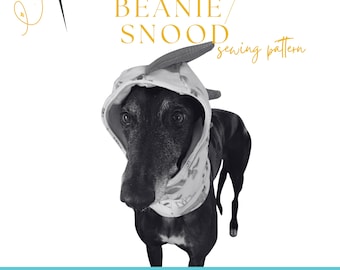 Dog Beanie, Snood and Head Warmer, Instant Download PDF Sewing Pattern - Size SML and MED for Greyhound / Whippet / Sighthound