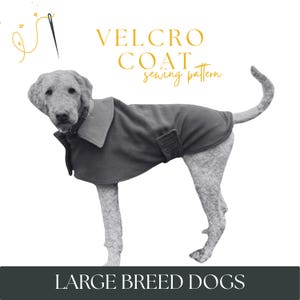 Cappotto in velcro per cani di taglia grande, modello di cucito semplice in PDF - Taglie dalla 10 alla 12 - Abbigliamento per tutte le razze: pastore, mastino, bulldog - Download digitale immediato