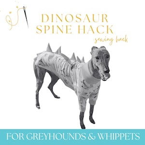 DINOSAURUS-rugpatroon hack, instant download pdf voor windhond- of whippet-onesie, T-shirt, pyjama - naai-instructies voor hond - DIY huisdier