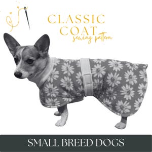 Small Dog Classic Simple Coat Sewing Pattern PDF – Sizes 10-12 Dog House Coat Rain Coat – Printable DIY Pet Apparel Digital Download