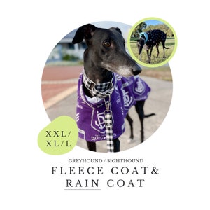 L/XL/XXL Greyhound Fleece Coat / Rain Coat PDF Sewing Pattern, Sighthound / Dog, Velcro