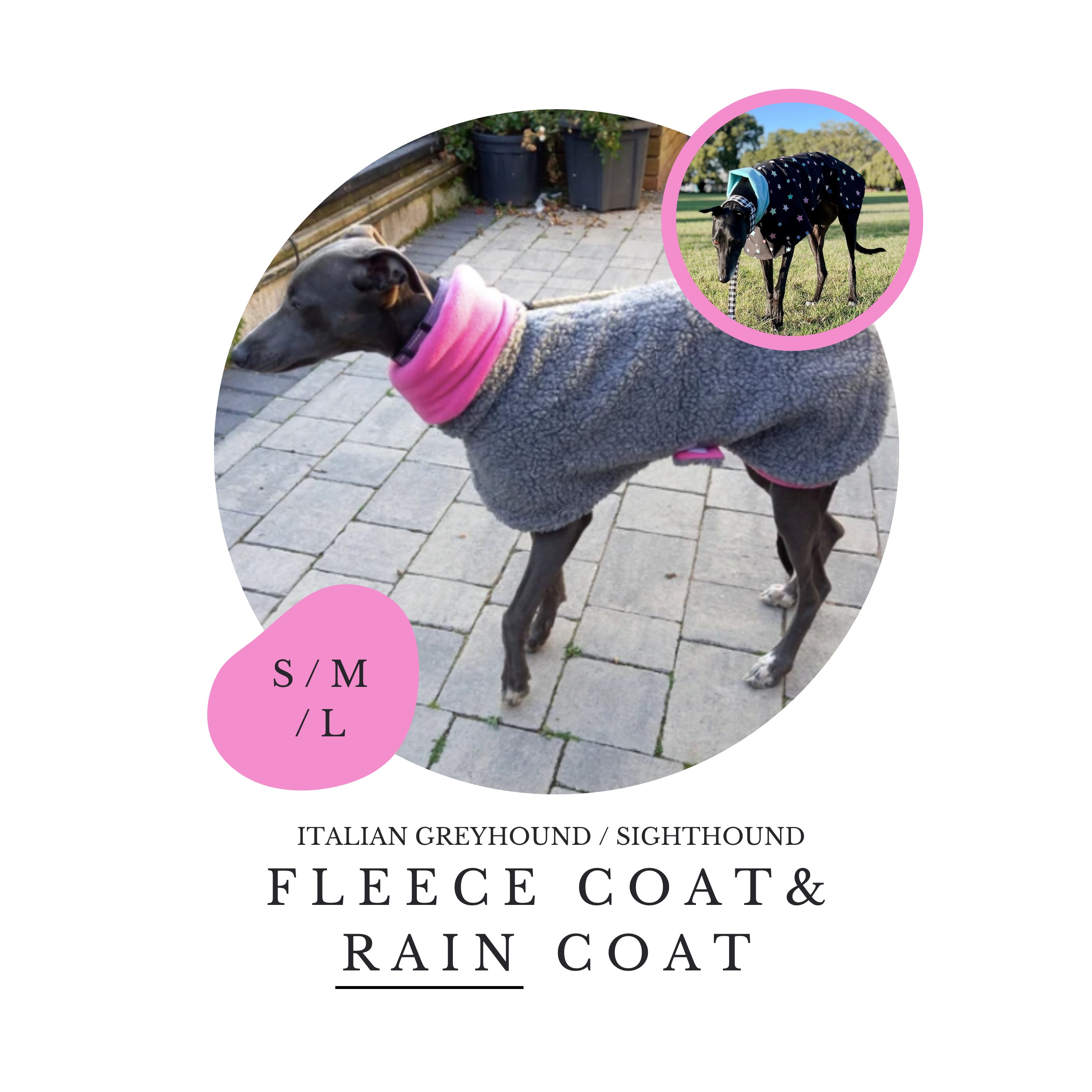 S M L Italian Greyhound Fleece Coat Rain Coat PDF Sewing Pattern Sighthound Dog Velcro Etsy Canada