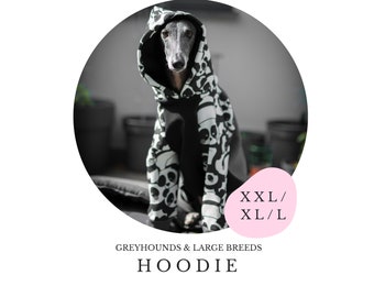 XXL/XL/L Greyhound Hoodie / Dog Jumper / Large Breeds / PDF Sewing Pattern, Sighthound / Dog