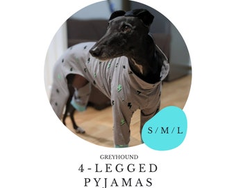 S/M/L Greyhound Pyjamas 4-leg / Dog Onesie/ PDF Sewing Pattern, Sighthound / Dog