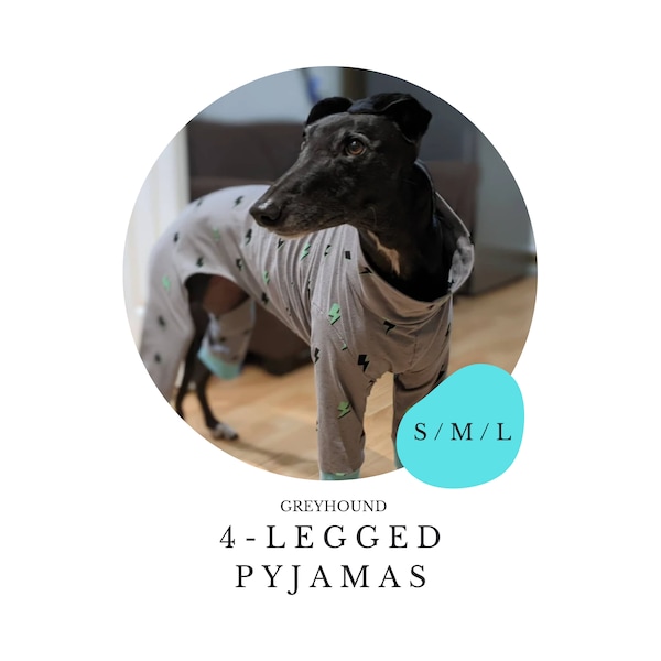 S/M/L Windhund Pyjama 4-beinig / Hund Onesie / PDF Schnittmuster, Windhund / Hund