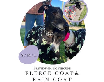 S/M/L Greyhound Fleece Coat / Rain Coat PDF Sewing Pattern / Sighthound / Dog, Velcro