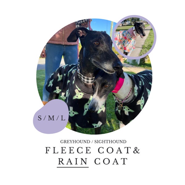 S/M/L Greyhound Fleece Coat / Rain Coat PDF Sewing Pattern / Sighthound / Dog, Velcro