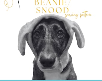 Dog Beanie Sewing Pattern: Greyhound Snood, Head Warmer (PDF Download, LRG/XLRG Sizes