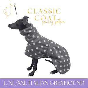 Italian Greyhound Classic, Simple Coat Sewing Pattern PDF – L/xl/XXL Sizes – Iggy House Coat, Rain Coat – Printable DIY Pet Apparel