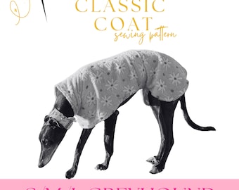 Greyhound Classic, Simple Coat Sewing Pattern PDF – S/M/L Sizes – Sighthound House Coat, Rain Coat – Printable DIY Pet Apparel