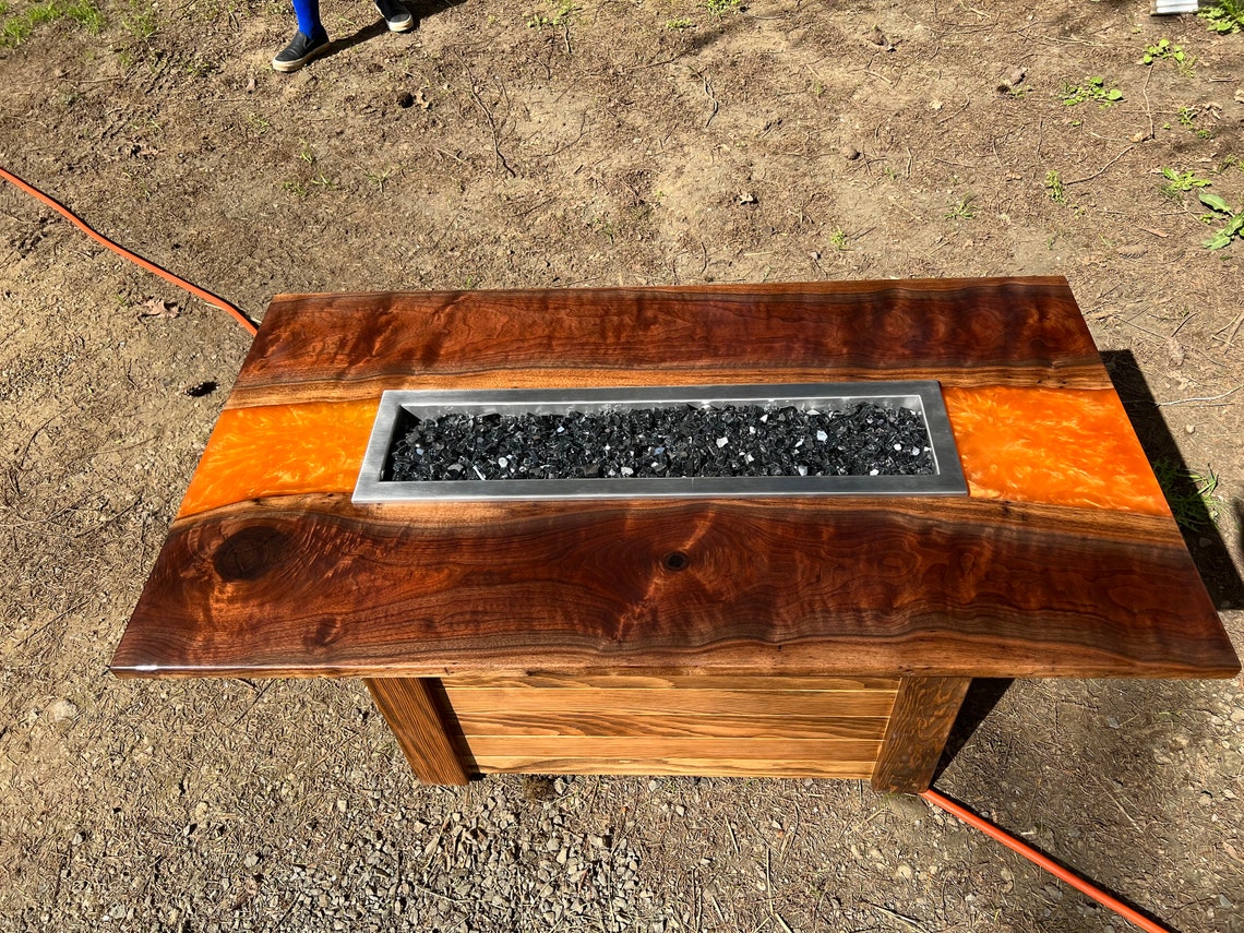 Epoxy River Propane Fire Table Etsy