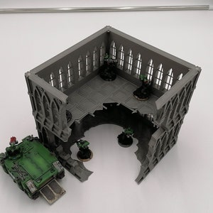 Ruined Gothic Tower: 28mm Wargaming Terrain, Stackable Two Story 3D Printed Building