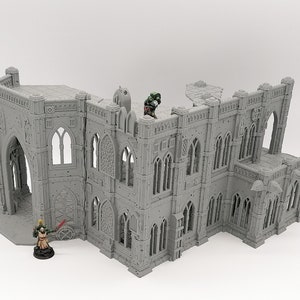 Gothic Scifi Großgeschädigtes Gebäude Set 28 mm Tabletop Wargaming Gelände 3D Gedruckt