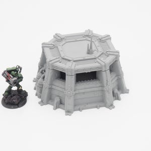 Grimdark Pillbox Bunker Terrain 28 mm Tabletop Wargaming 3D Gedruckt
