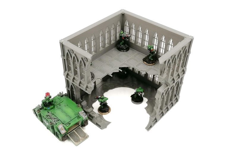 Ruined Gothic Tower 28mm 30mm Wargaming Terrain, Stackable Two Story 3D Printed Building image 1
