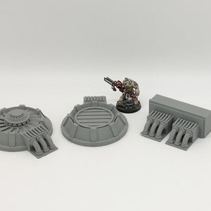 Turbines, Vents and Power Cell Bundle for Scifi TableTop 28mm Wargaming Terrain 3D Printed