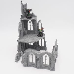 Gothic Scifi Ruine #3 Gelände für 28 mm Tabletop War-Spiele 3D Gedruckt